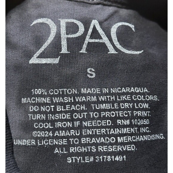 Tupac Shakur California Love Tie Dye Graphic T-Shirt Black Green Small NWOT - Picture 3 of 3